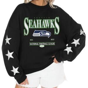 Gameday Couture Seattle Seahawks Rhinestone Star Sleeve Pullover S NWT $98